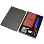 Idea regalo con blocco note, penna e inchiostro